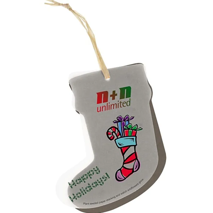 Seeded Paper Ornament - Stocking