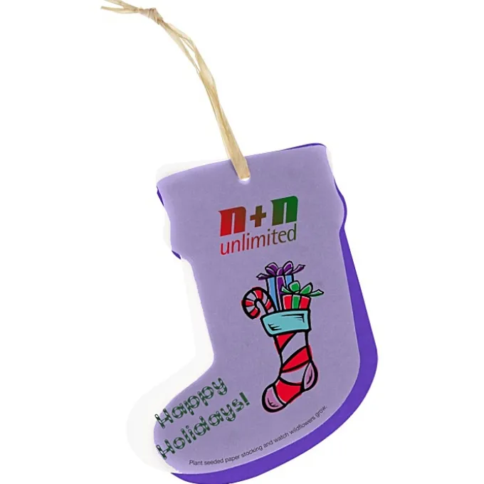 Seeded Paper Ornament - Stocking