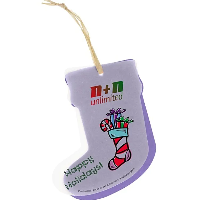 Seeded Paper Ornament - Stocking