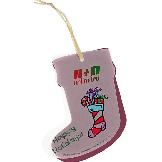 Seeded Paper Ornament - Stocking