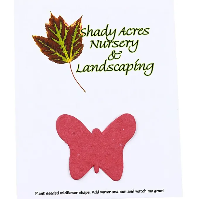 Seeded Paper Shapes Mailer/Postcard - 4 inches x 5 inches Butterfly