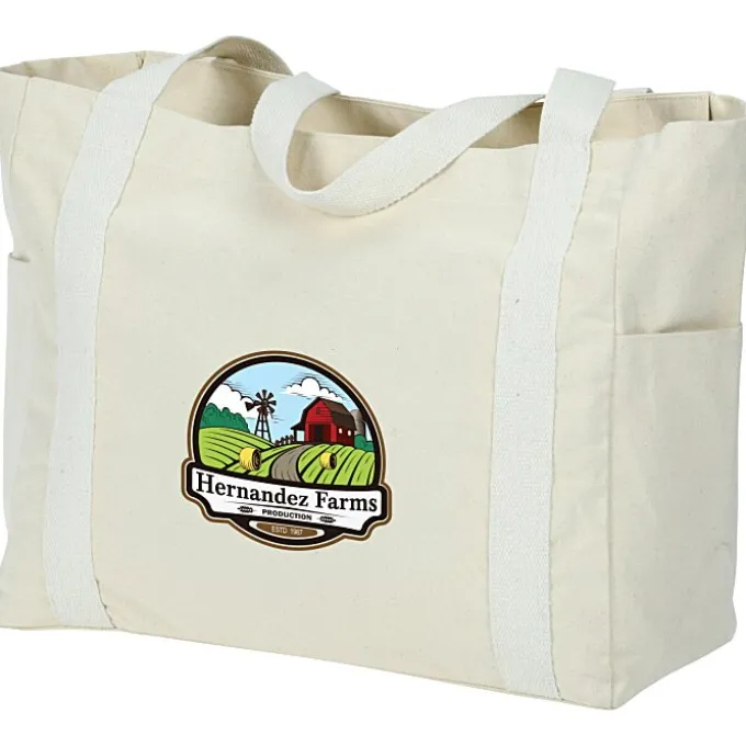 Selene Zippered Cotton Utility Tote - Full Color