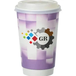 Shady Checkers Full Color Insulated Paper Cup with Lid - 16 oz.