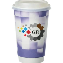 Shady Checkers Full Color Insulated Paper Cup with Lid - 16 oz.