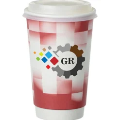 Shady Checkers Full Color Insulated Paper Cup with Lid - 16 oz.