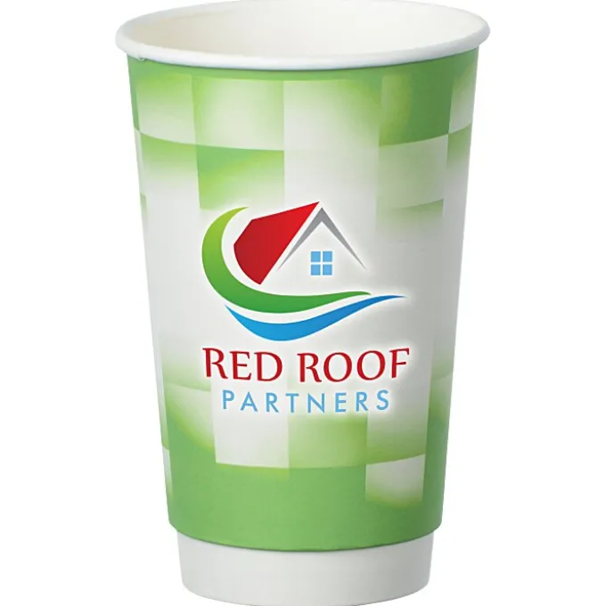 Shady Checkers Full Color Insulated Paper Cup - 16 oz.