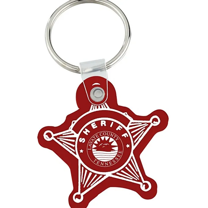 Sheriff Badge Soft Keychain - Opaque