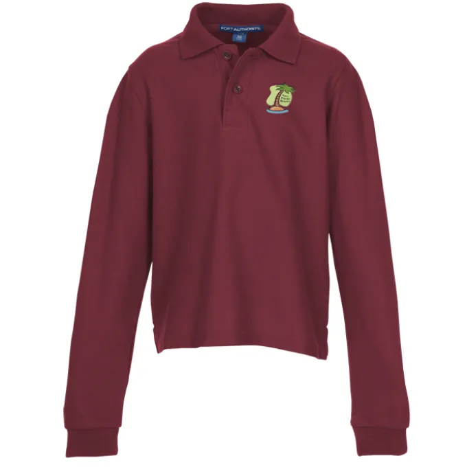 Silk Touch Sport Long Sleeve Polo - Youth