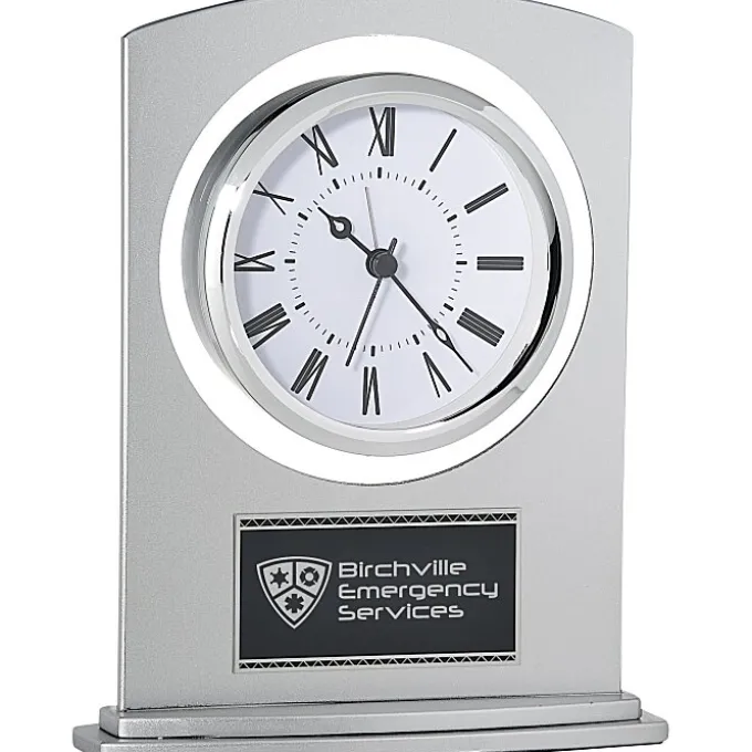 Silver Arc Clock