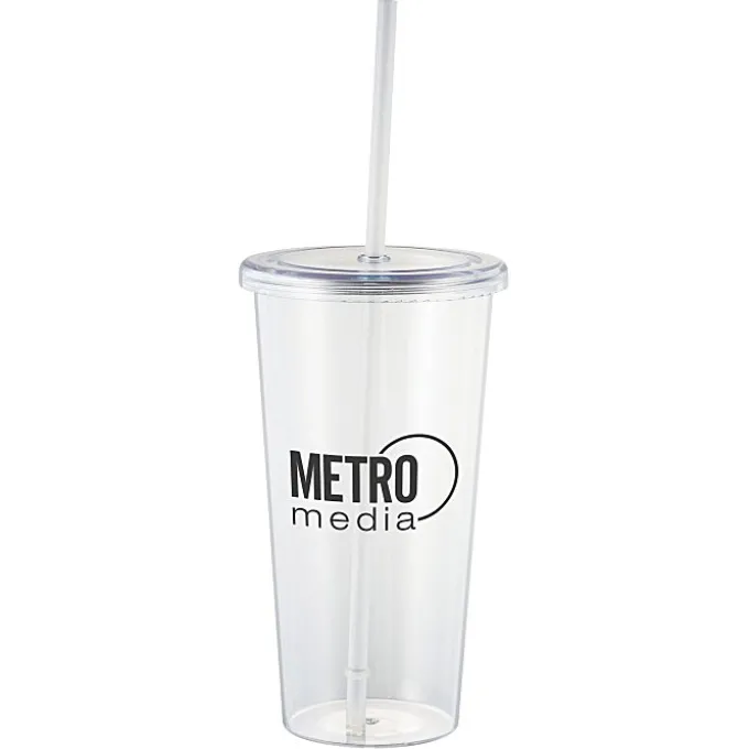Sizzle Single Wall Tumbler with Straw - 24 oz