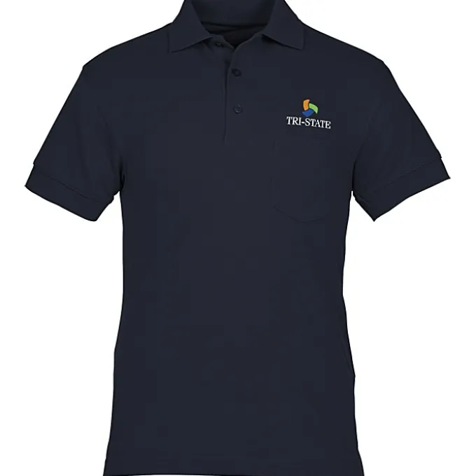 Smooth Touch Blended Pocket Pique Polo - Men's