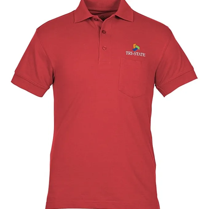 Smooth Touch Blended Pocket Pique Polo - Men's