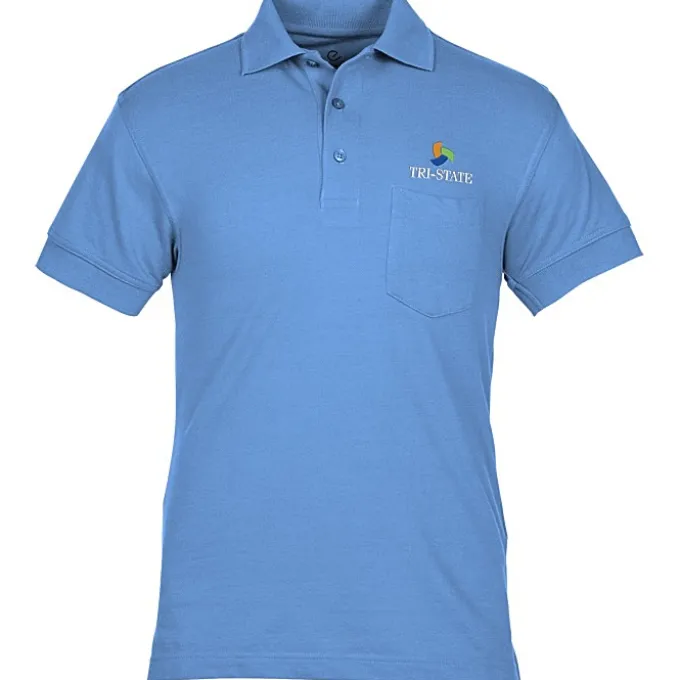 Smooth Touch Blended Pocket Pique Polo - Men's