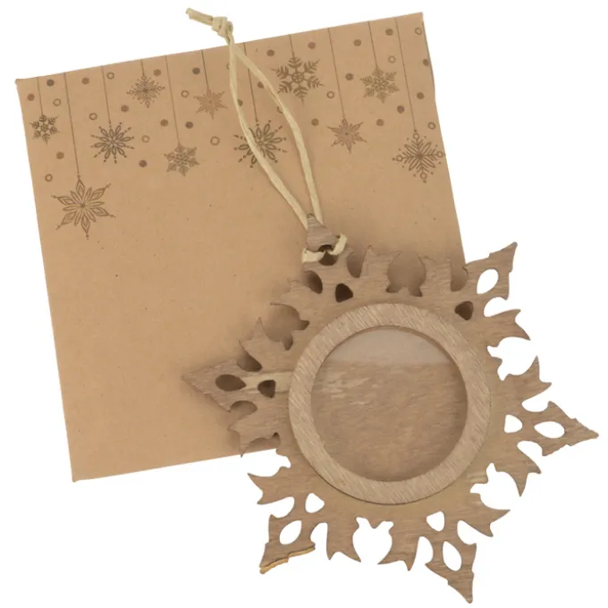 Snowflake Wood Photo Ornament