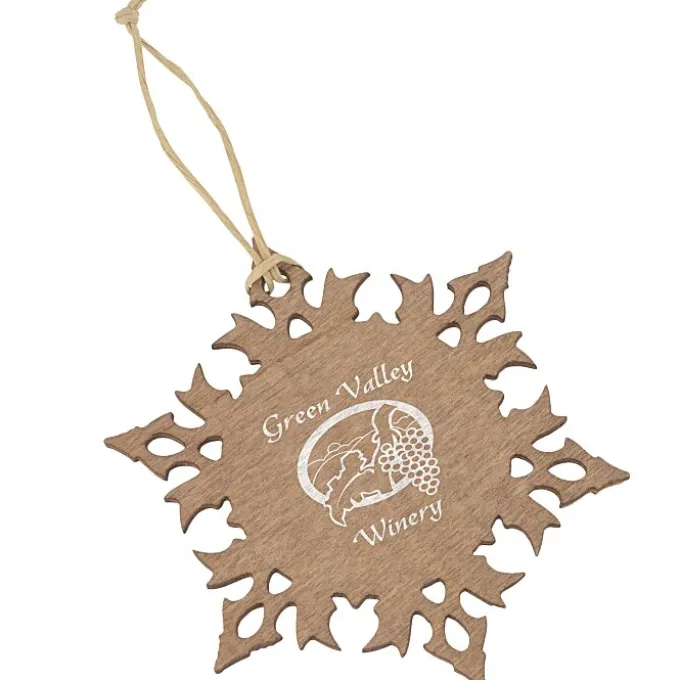 Snowflake Wood Photo Ornament