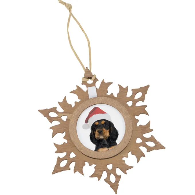 Snowflake Wood Photo Ornament