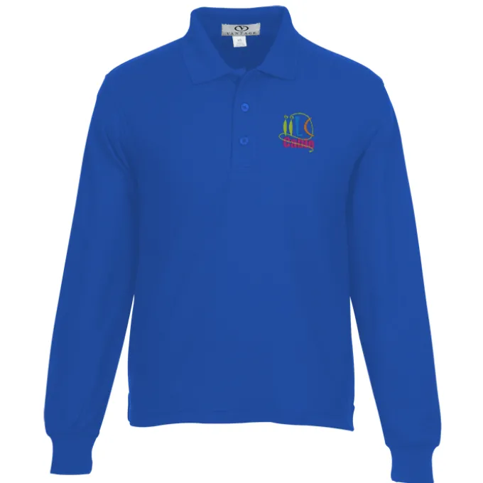 Soft-Blend Double-Tuck Long Sleeve Polo