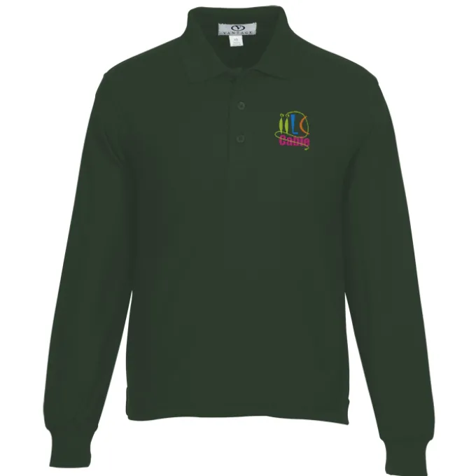 Soft-Blend Double-Tuck Long Sleeve Polo