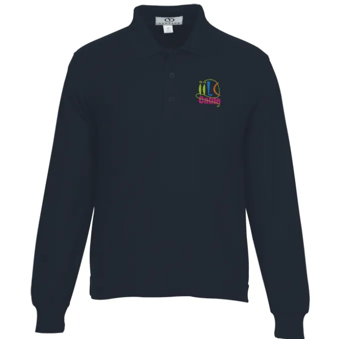 Soft-Blend Double-Tuck Long Sleeve Polo