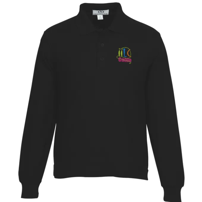 Soft-Blend Double-Tuck Long Sleeve Polo