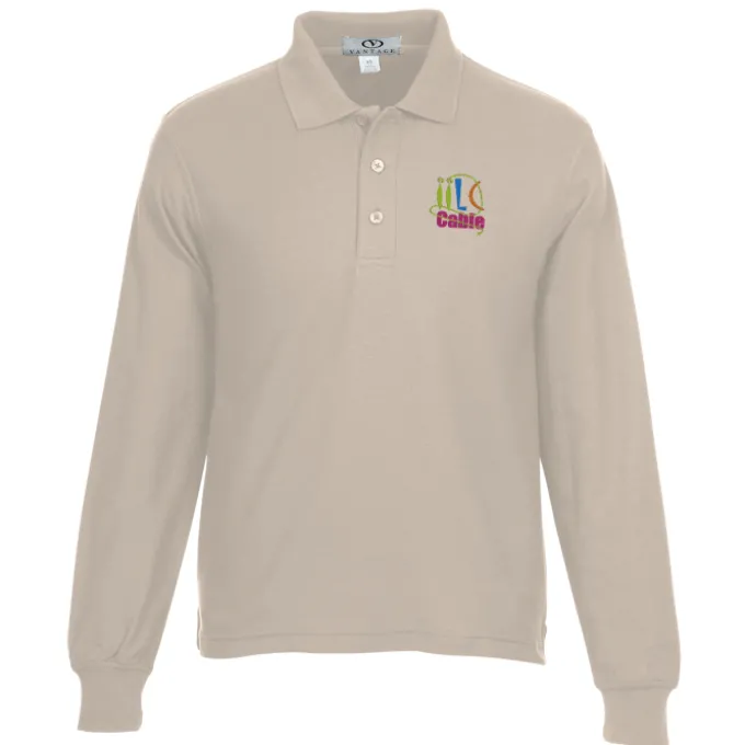 Soft-Blend Double-Tuck Long Sleeve Polo