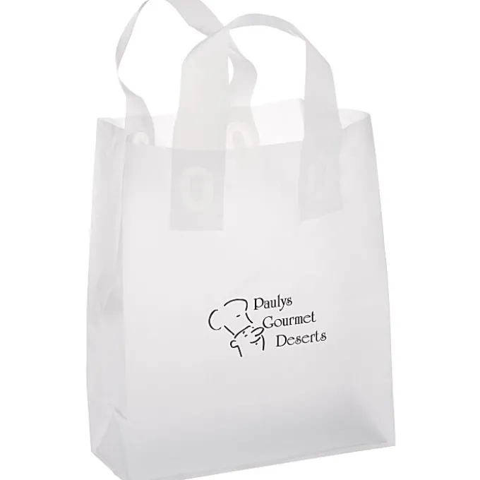 Soft-Loop Frosted Clear Shopper - 10 inches x 8 inches