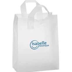 Soft-Loop Frosted Clear Shopper - 13 inches x 10 inches - Foil