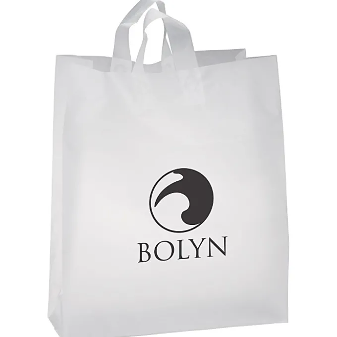 Soft-Loop Frosted Clear Shopper - 19 inches x 16 inches