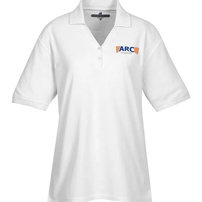 Soft Touch Pique Y-Placket Sport Shirt - Ladies' - Embroidered