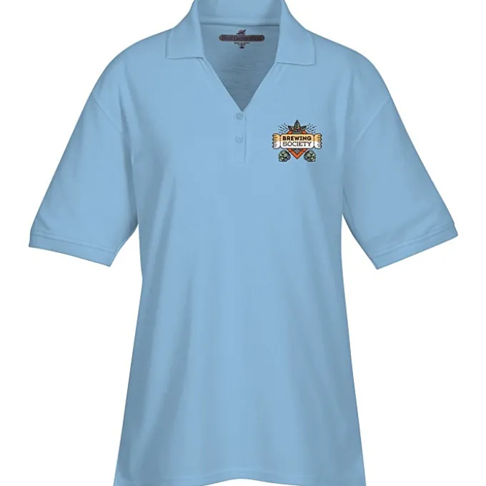 Soft Touch Pique Y-Placket Sport Shirt - Ladies' - Full Color