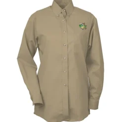 Soil Release Button Down Poplin Shirt - Ladies'