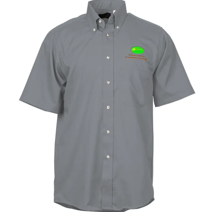 Soil Release Button Down SS Poplin Shirt - Men's