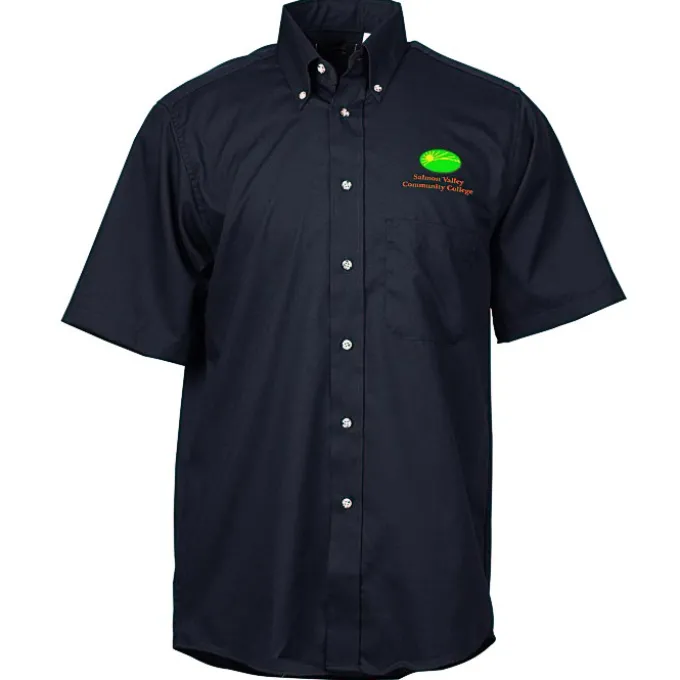 Soil Release Button Down SS Poplin Shirt - Men's
