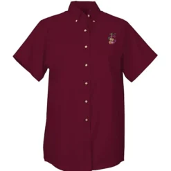 Soil Release Button Down SS Poplin Shirt - Ladies'