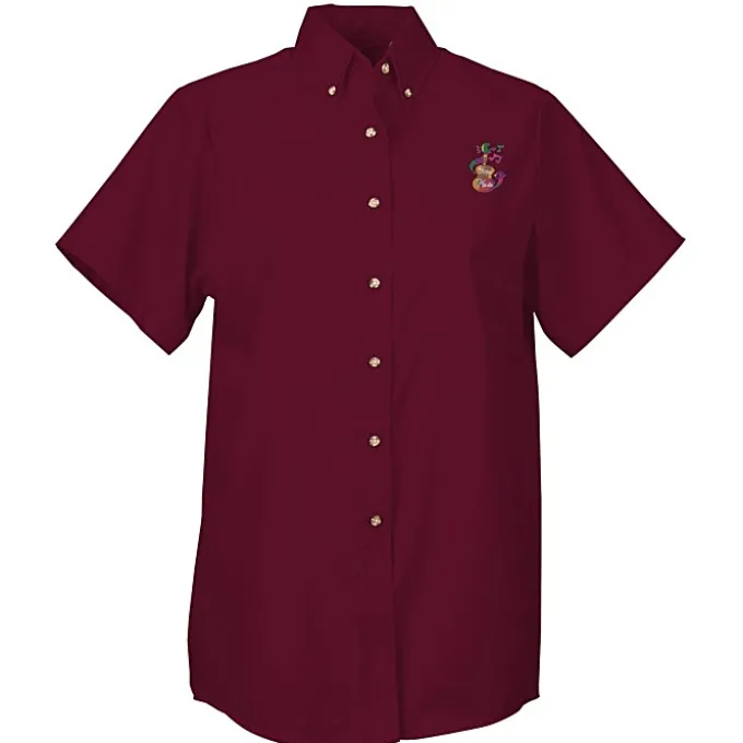 Soil Release Button Down SS Poplin Shirt - Ladies'