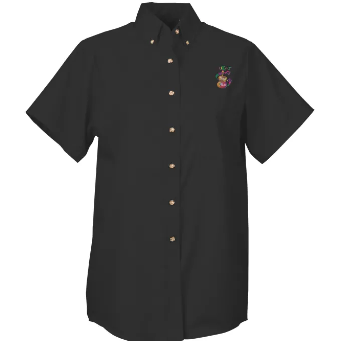 Soil Release Button Down SS Poplin Shirt - Ladies' - 24 hr