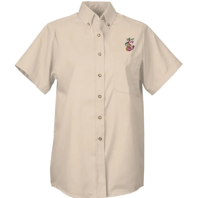Soil Release Button Down SS Poplin Shirt - Ladies' - 24 hr