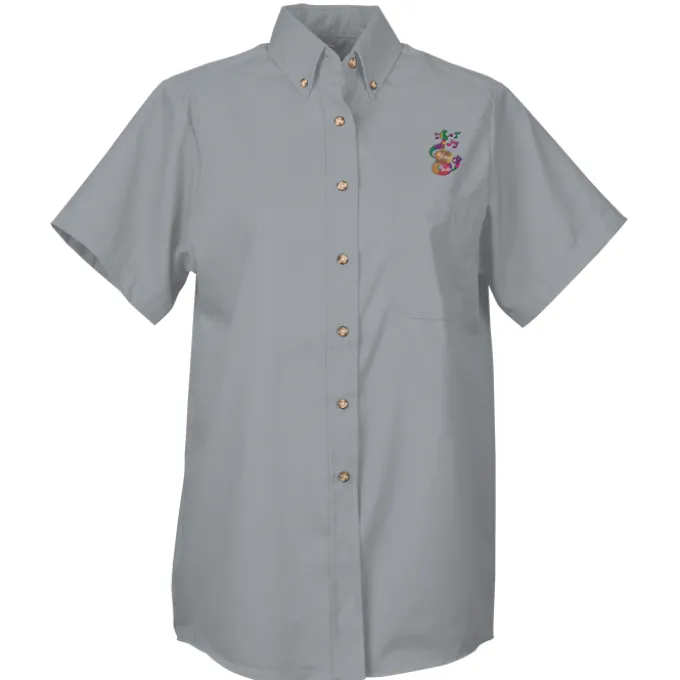 Soil Release Button Down SS Poplin Shirt - Ladies' - 24 hr