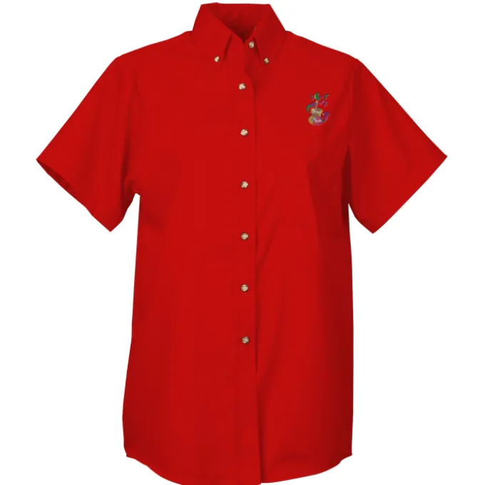 Soil Release Button Down SS Poplin Shirt - Ladies' - 24 hr