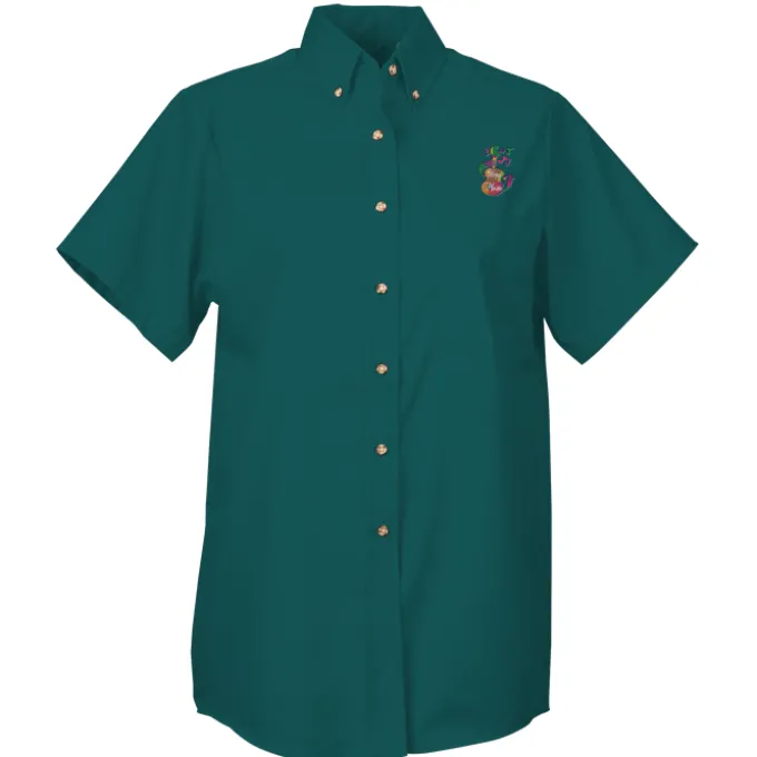Soil Release Button Down SS Poplin Shirt - Ladies' - 24 hr