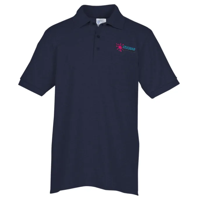 Soil Release Jersey Knit Pocket Polo - Men's