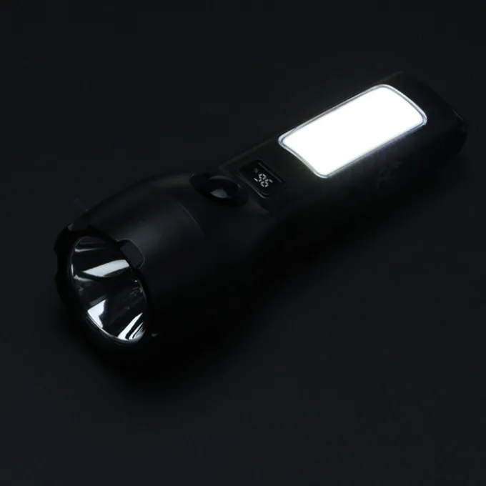 Solar Powered Rechargeable COB Flashlight
