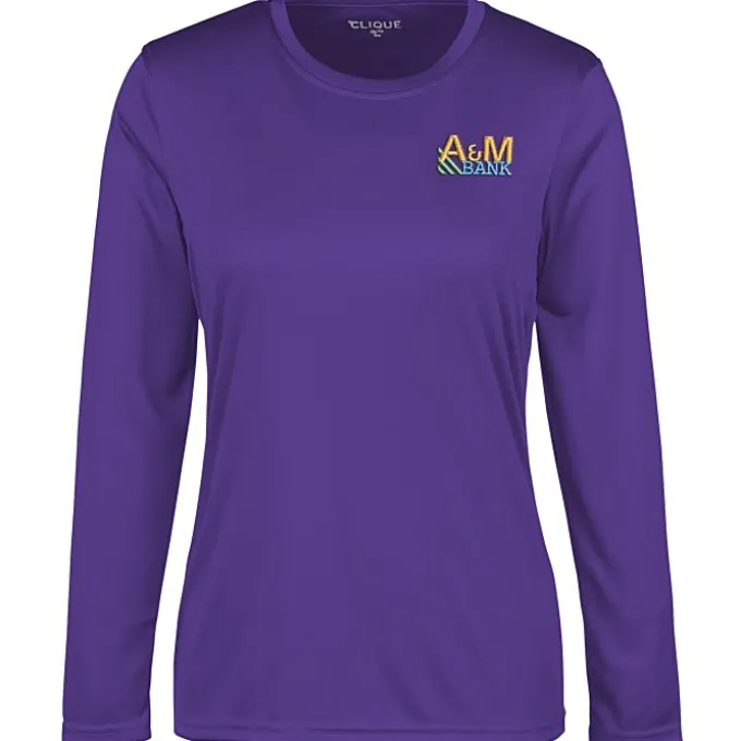 Spin Dye Jersey LS Tee - Ladies' - Embroidered