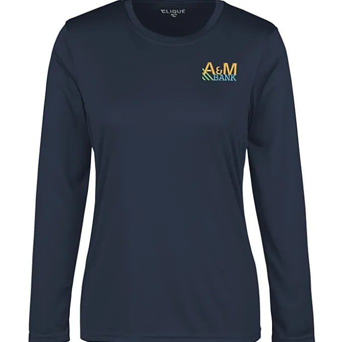 Spin Dye Jersey LS Tee - Ladies' - Embroidered