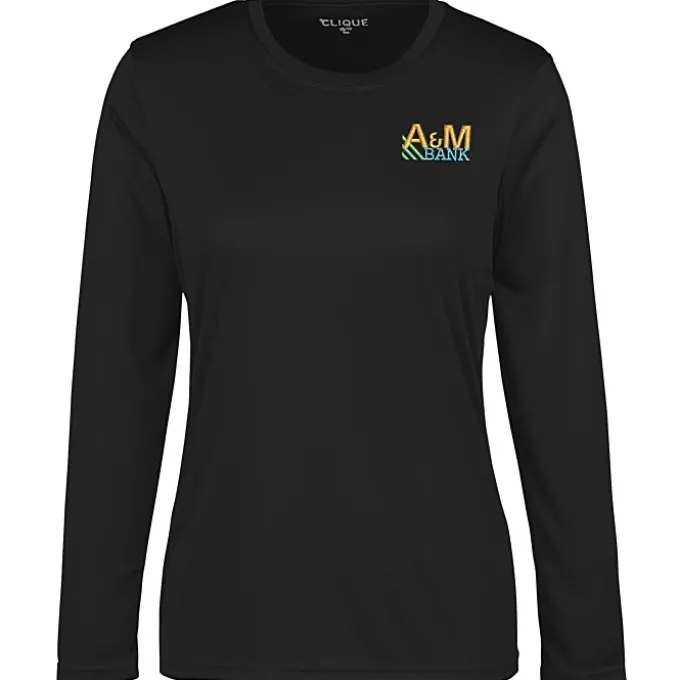 Spin Dye Jersey LS Tee - Ladies' - Embroidered