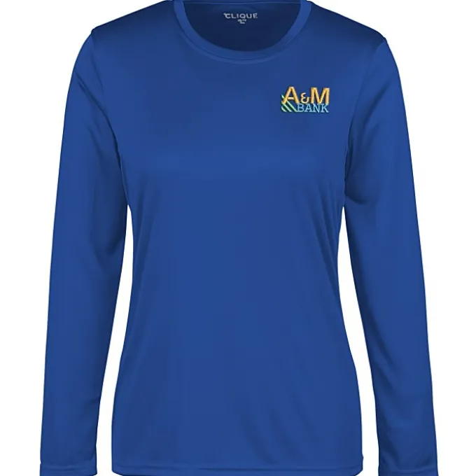 Spin Dye Jersey LS Tee - Ladies' - Embroidered