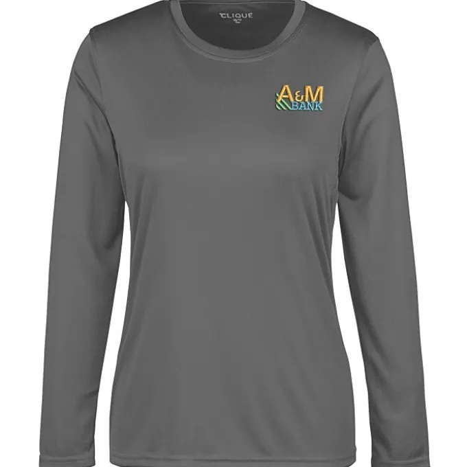 Spin Dye Jersey LS Tee - Ladies' - Embroidered