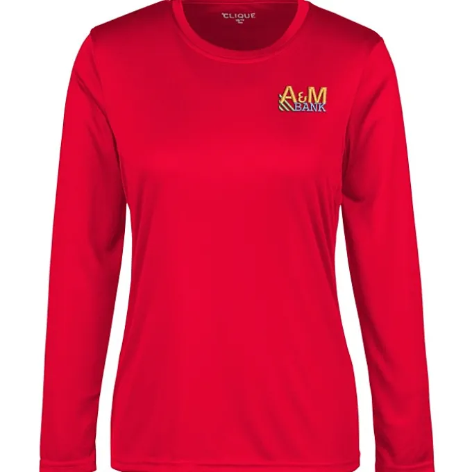 Spin Dye Jersey LS Tee - Ladies' - Embroidered