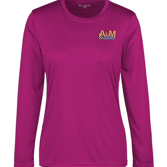 Spin Dye Jersey LS Tee - Ladies' - Embroidered