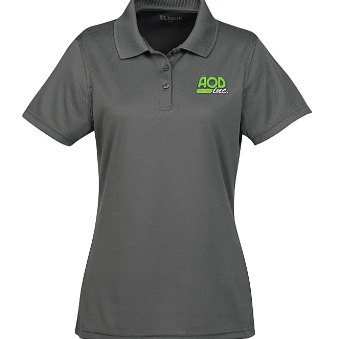 Spin Dye Pique Polo - Ladies' - Embroidered